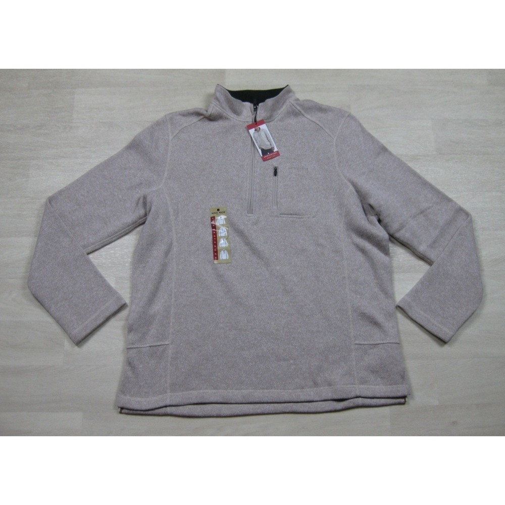 NWT Woolrich Angler 1/4 Zip Fleece Pullover Men's (XL) Cream Oatmeal Long Sleeve